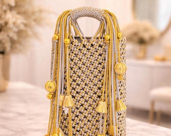 Woven handmade designer purses : Phone case bags for women festive and party wear