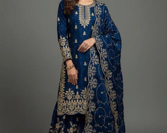 Designer Sharara suit set with Dupatta for festive wear