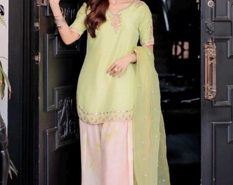 Farshi suit for women three piece set Salwar Kameez with dupatta hand embroidery work