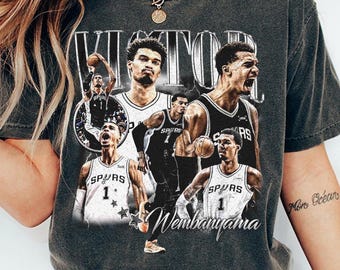 Camiseta gráfica de baloncesto de Victor Wembanyama de los Spurs