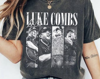 Camiseta estampada de la gira My Kinda Saturday Night 2026 de Luke Combs, ropa para conciertos de música country.