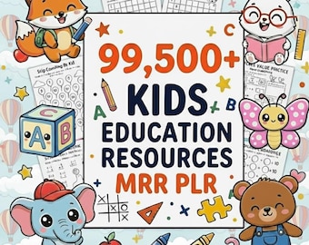 99,500+ Printable Coloring Pages, Worksheets & Fun Learning Activities with PLRMRR, Ready-to-Use Digital Files for Home,Teachers and Sellers