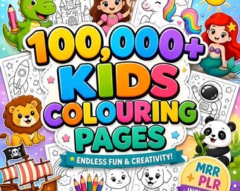 100,000+ Coloring Pages Mega Bundle, Kids and Adults Printable Coloring Books, Pdf Svg Digital Download, Plr Mrr Resell Rights