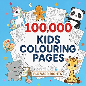 Digitale bundel met 100.000+ kleurplaten | Kinderen Volwassenen | Commercieel gebruik | PLR MRR