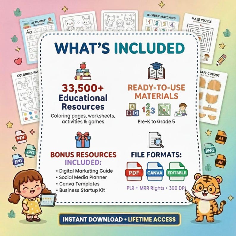 Kids Learning Mega Bundle | 33,500+ Printable Worksheets Activities ...