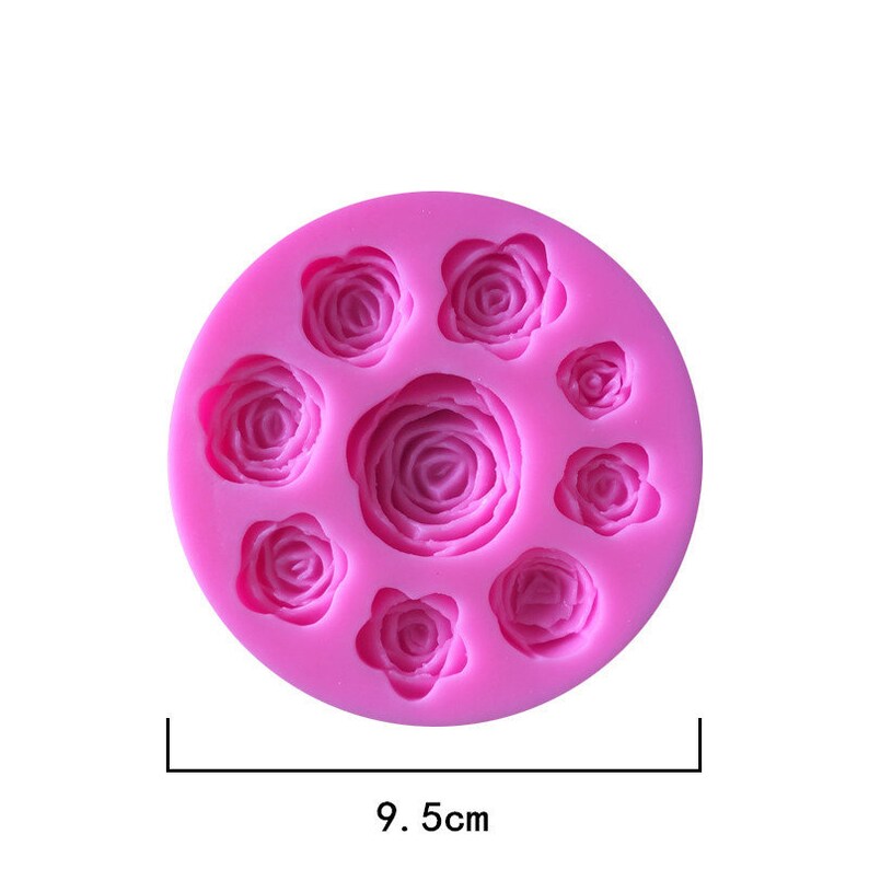 9.5cm MD/_FL/_18 3D Rose Roses Mold Set Flower Mold Flowers Mold in 9 Flowers Mold Epoxy Jewelery Mold DIY Candle Soap Craft