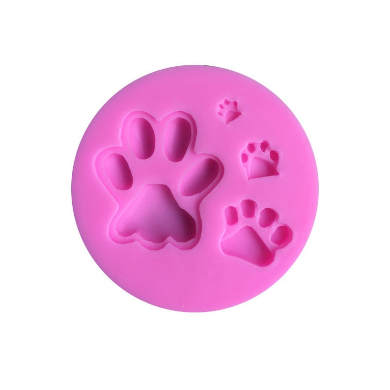 MD/_AM37 3D Bear Dog Paw Paws Mold Set Silicone Resin Mold UV AB Epoxy Jewelery DIY Candle Soap Craft 9cm x 1cm