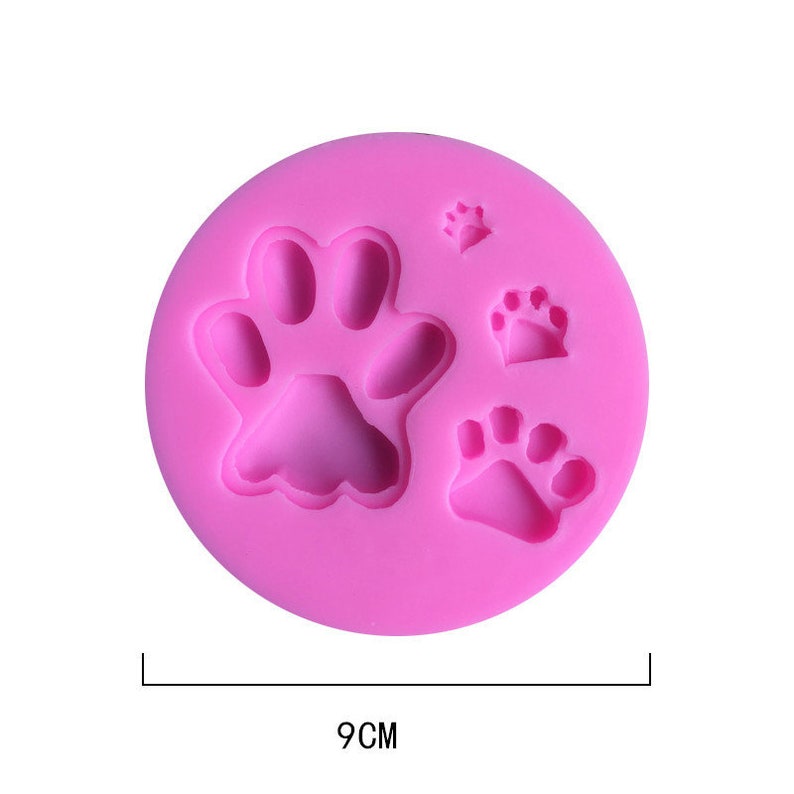 MD/_AM37 3D Bear Dog Paw Paws Mold Set Silicone Resin Mold UV AB Epoxy Jewelery DIY Candle Soap Craft 9cm x 1cm