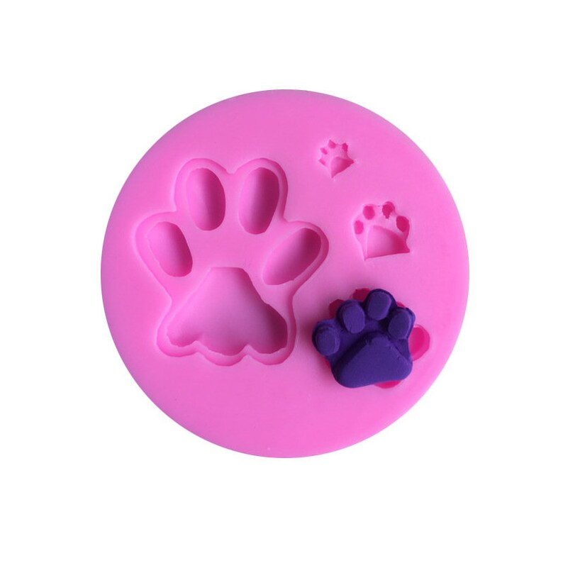 MD/_AM37 3D Bear Dog Paw Paws Mold Set Silicone Resin Mold UV AB Epoxy Jewelery DIY Candle Soap Craft 9cm x 1cm
