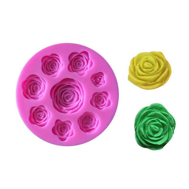 9.5cm MD/_FL/_18 3D Rose Roses Mold Set Flower Mold Flowers Mold in 9 Flowers Mold Epoxy Jewelery Mold DIY Candle Soap Craft
