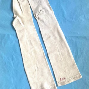 Calze antiche in cotone bianco lavorate a mano, calze vittoriane, circa 1880-1900