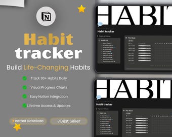 Habit Tracker Notion Template 2026 | 365 Day Goal Planner | Daily Routine & Streak Tracker