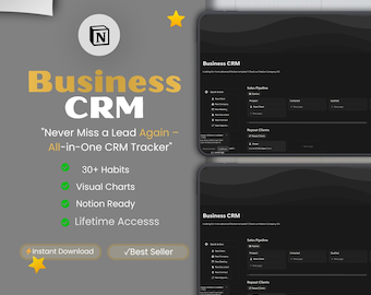 Notion CRM Template | Client Manager | Sales Pipeline | Small Business | Instant Download
