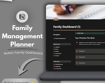 Notion Family Management Planner – Digital Household Organization System (Instant Download)