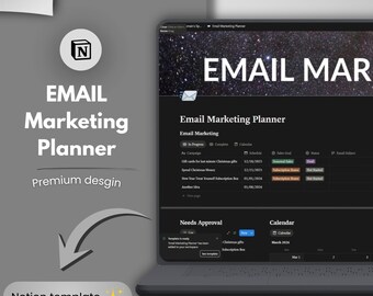 Email Marketing Planner Notion Template, 2026 Calendar, Campaign Tracker, Automation Dashboard, (Instant Download)