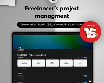 Notion Freelancer Project Management Template - Client Tracker Dashboard - Task Manager CRM - (instant Download)