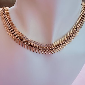 Vintage Cleopatra Style Delicate Necklace  Gold tone Egyptian Choker
