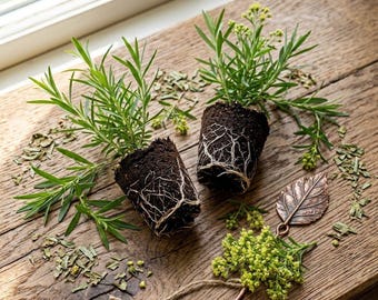 Set 2 Tarragon Herb Plug Plant, Fragrant Leaf for Home and Garden, Indoor and Outdoor Plant