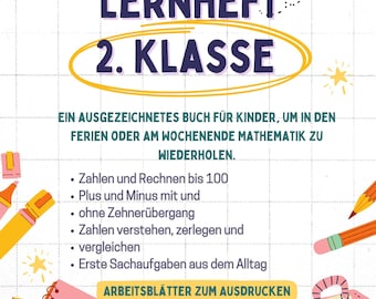 Mathe Lernheft 2. Klasse – Rechnen bis 100 / Plus & Minus mit Zehnerübergang / Arbeitsblätter PDF zum Ausdrucken
