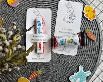 Ostersüßigkeit Karte Printable | Deutsch & Englisch | Hase Leckerbissenhalter (Digital Download)
