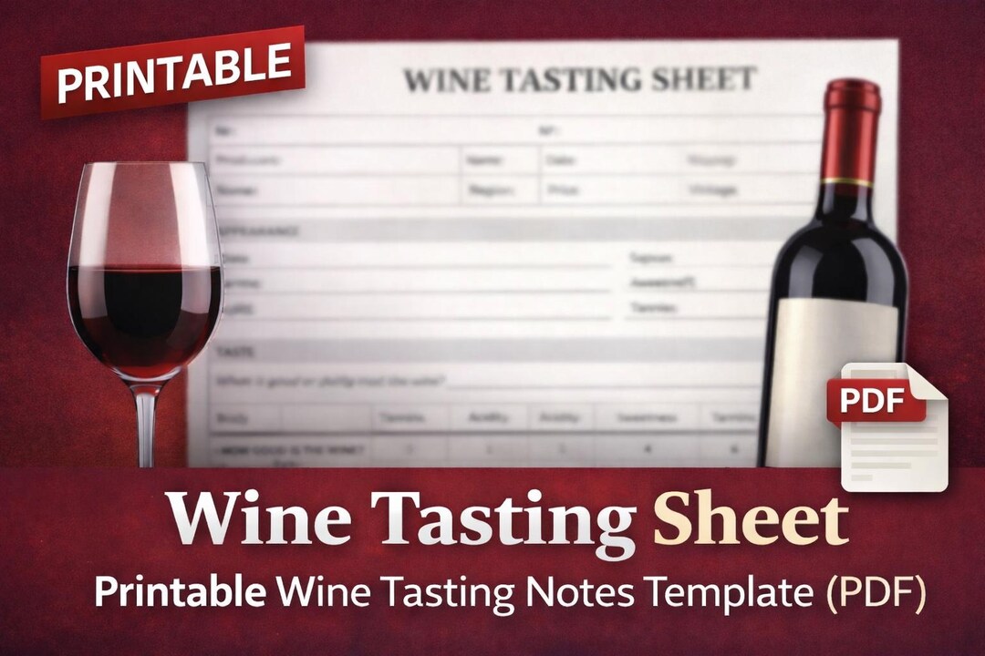 Wine Tasting Sheet – Printable Tasting Notes Template - Etsy