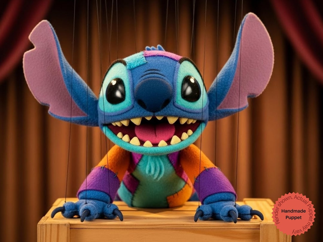 Stitch Marionette Puppet - Handmade Felt Craft | Theater Show Prop ...