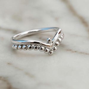Minimalist Chevron V Ring • Dainty Stacking Sterling Silver Ring • Gift For Her Birthday
