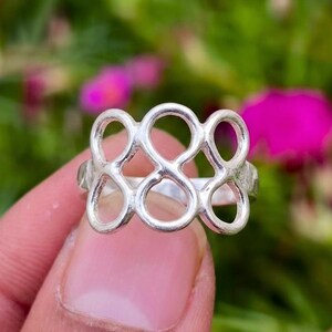 Handcrafted Abstract Infinity Cricle Ring- Delicate Everyday Wear Ring