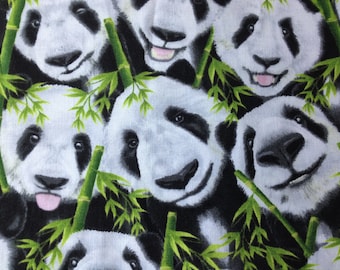 Cotton Fabric Panda Selfie Remnant 25x110cm by Michael Searle for Timeless Treasures for Crafts Sewing Quilting Patchwork