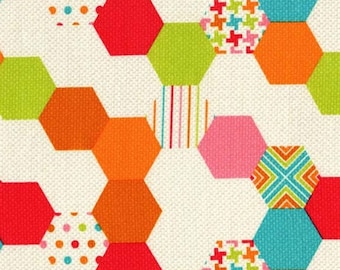 Hexagon Cotton Fabric Fat Quarter by Michael Miller/ fabric FQ for sewing, crafts, patchwork, quilting
