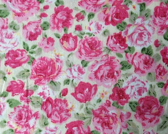 Pink Roses Cotton Fabric Fat Quarter for quilting, patchwork,  crafts, sewing