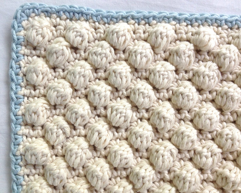 Crochet Pattern Bobble Stitch Wash Cloth Digital PDF image 3