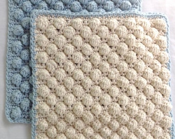 Crochet Pattern Bobble Stitch Wash Cloth Digital PDF
