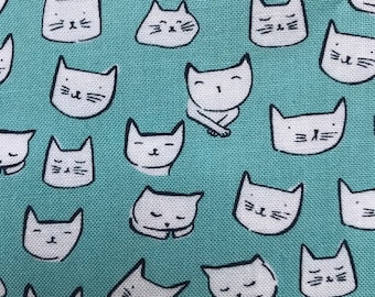 Cat Faces Cotton Fabric Fat Quarter by Dear Stella for sewing craft patchwork quilting