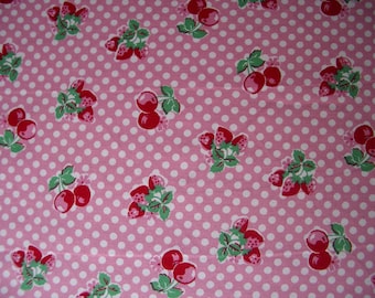 Cherry Strawberry Cotton Fabric Fat Quarter for craft sewing patchwork quilting