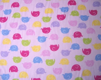 Pink Elephant Cotton Fabric Fat Quarter for Sewing Patchwork Craft Quilting
