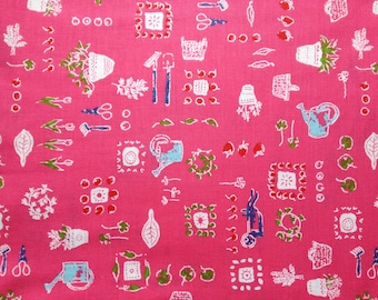 Gardening Cotton Fabric Fat Quarter by Dear Stella for quilting, crafts, patchwork, sewing