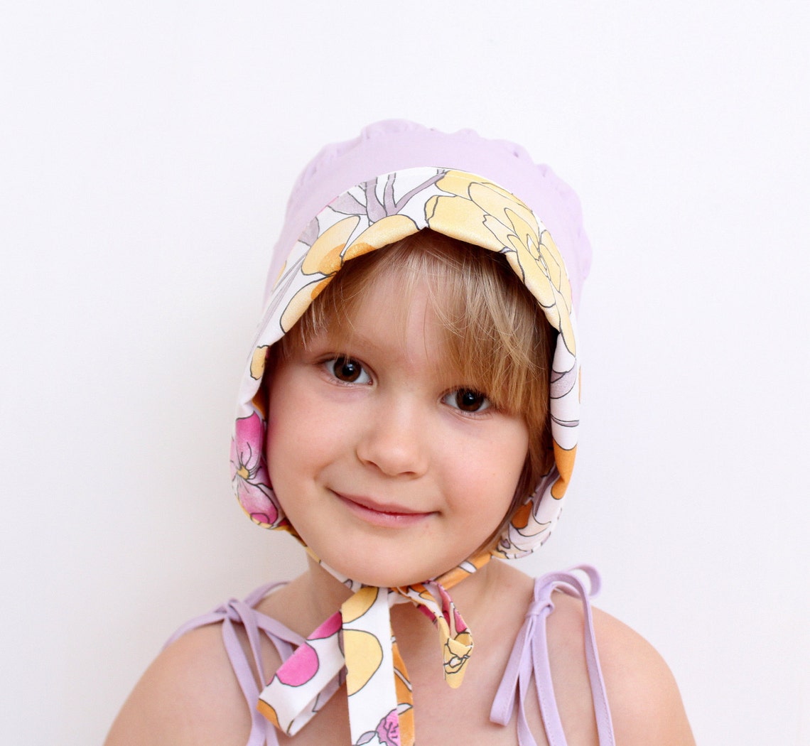 Baby Girls Sun Hat Floral Reversible Etsy
