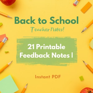 Back to School Teacher Feedback Notes | Printable Student Praise & Behavior Sticky Notes, Classroom Reward Cards, Instant PDF