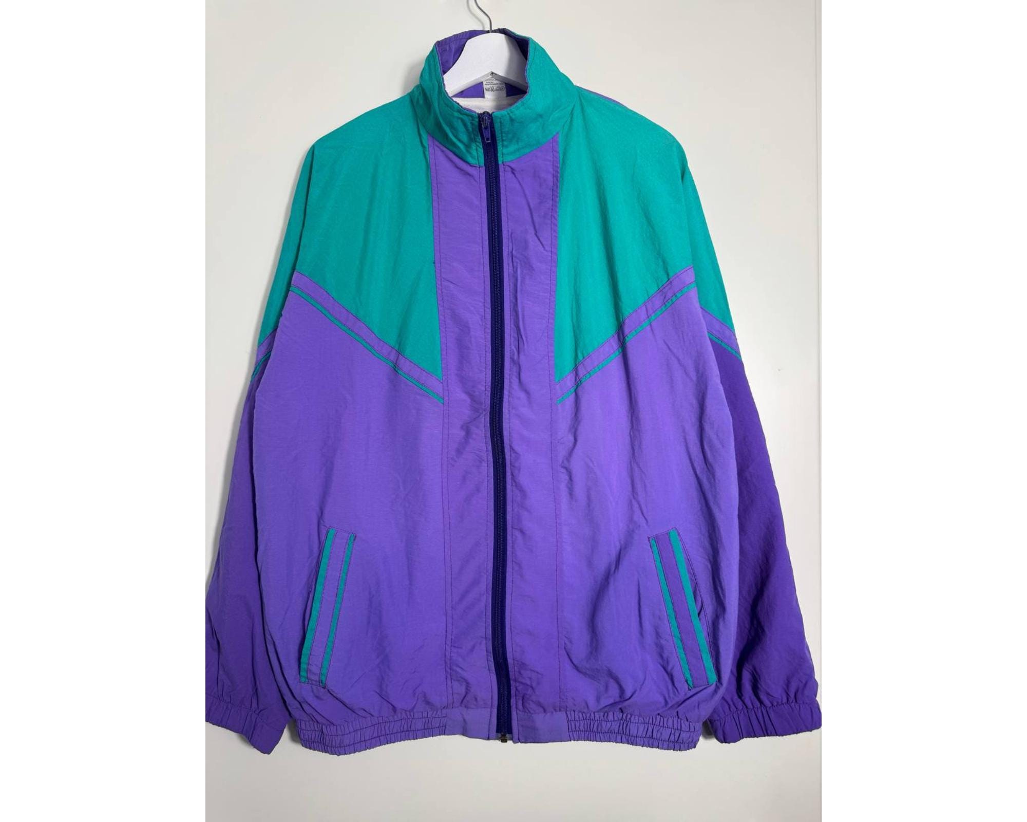 Purple and Green Windbreaker - Etsy Purple and Green Windbreaker - Etsy