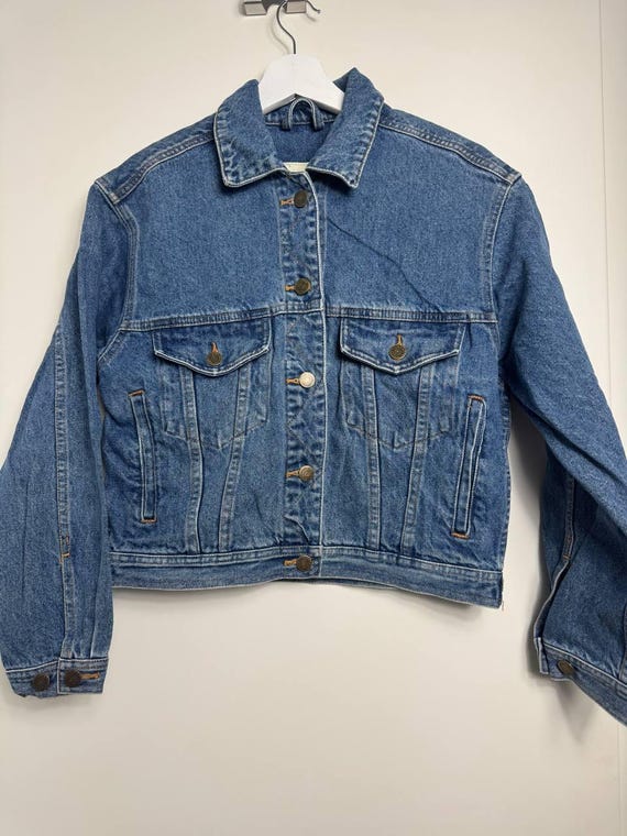Eddie Bauer Damen Jeansjacke Vintage Y2K – Cropped Fit – Petite S