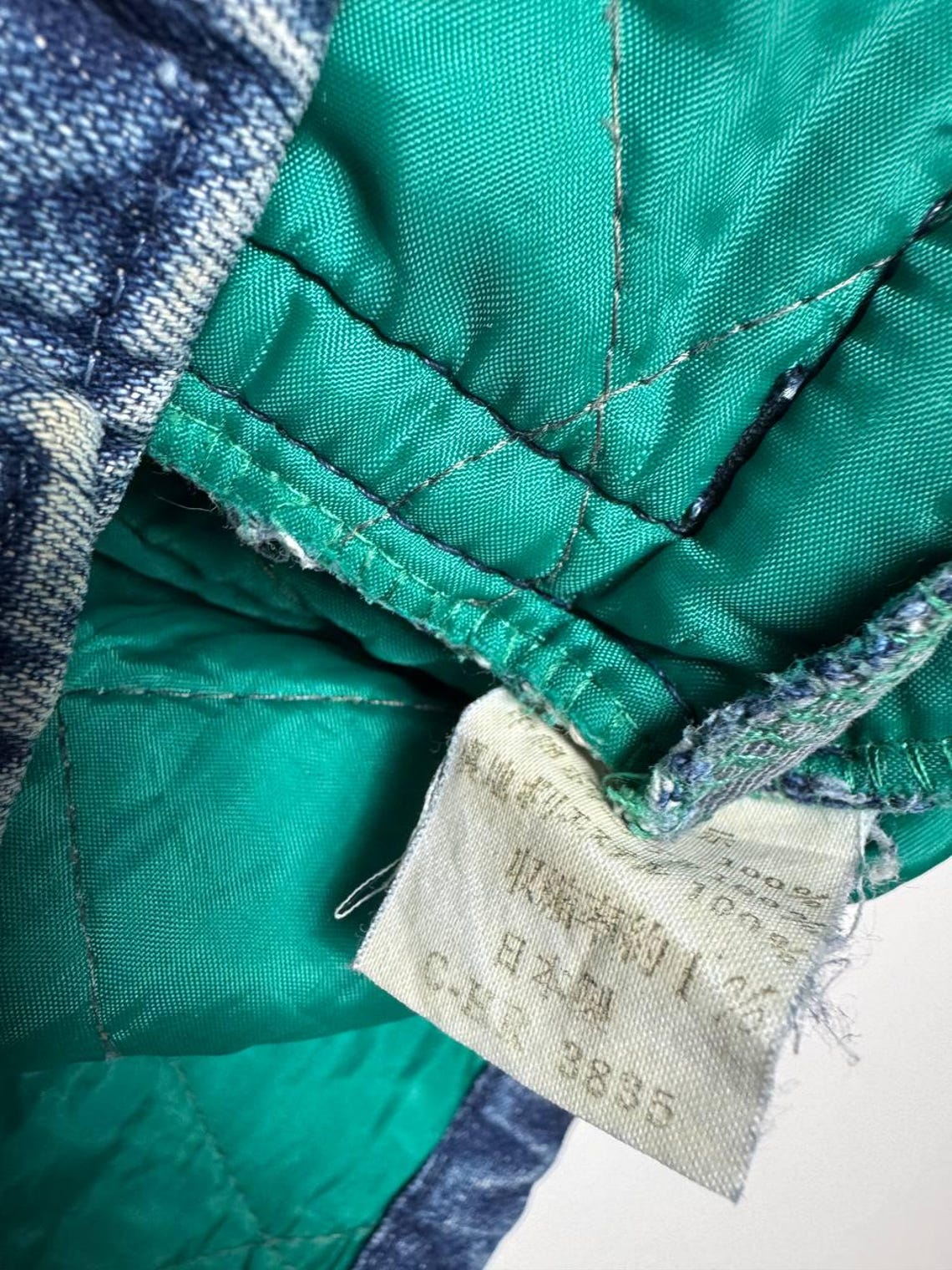 Vintage Cropped Jeansjacke 90er Steppjacke Denim Blau Damen X-Point, foto 2 di 4