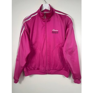Veste de survêtement Diadora rose vintage années 90, taille M (D42) – Veste de survêtement rétro streetwear Y2K pour femme