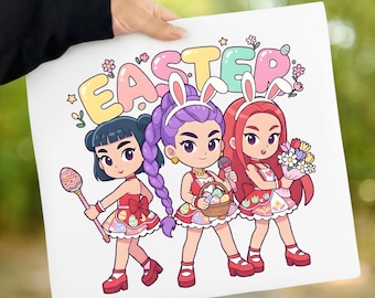 Kpop Pasen PNG, Huntrix Rumi Mira Zoey Design (digitale download)