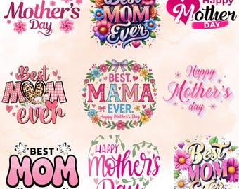 Moederdag PNG-bundel, mama-sublimatieontwerpen, clipart (digitale download)