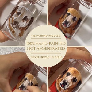 Hand-painted pet memorial jar with realistic portrait on UV-resistant glass, featuring an airtight seal for storing fur or ashes.