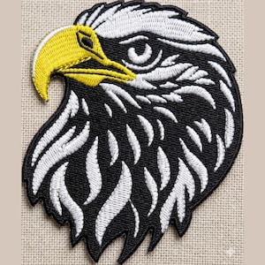 Borduurontwerp Bald Eagle Head – patroon patriottische motorrijder (4-8 inch)