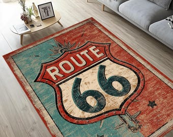 Alfombra americana vintage de la Ruta 66