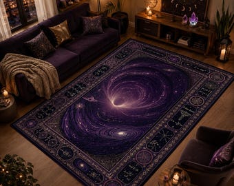 Galaxy Vortex Rug, Celestial Space Carpet,Wormhole Galaxy Rug, Cosmic Space Carpet