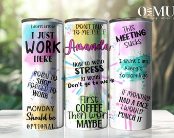Vaso térmico personalizado con diseño divertido para el trabajo, regalo original para compañeros, nombre personalizado, taza térmica de viaje, regalo para amigo invisible, regalo para profesora.